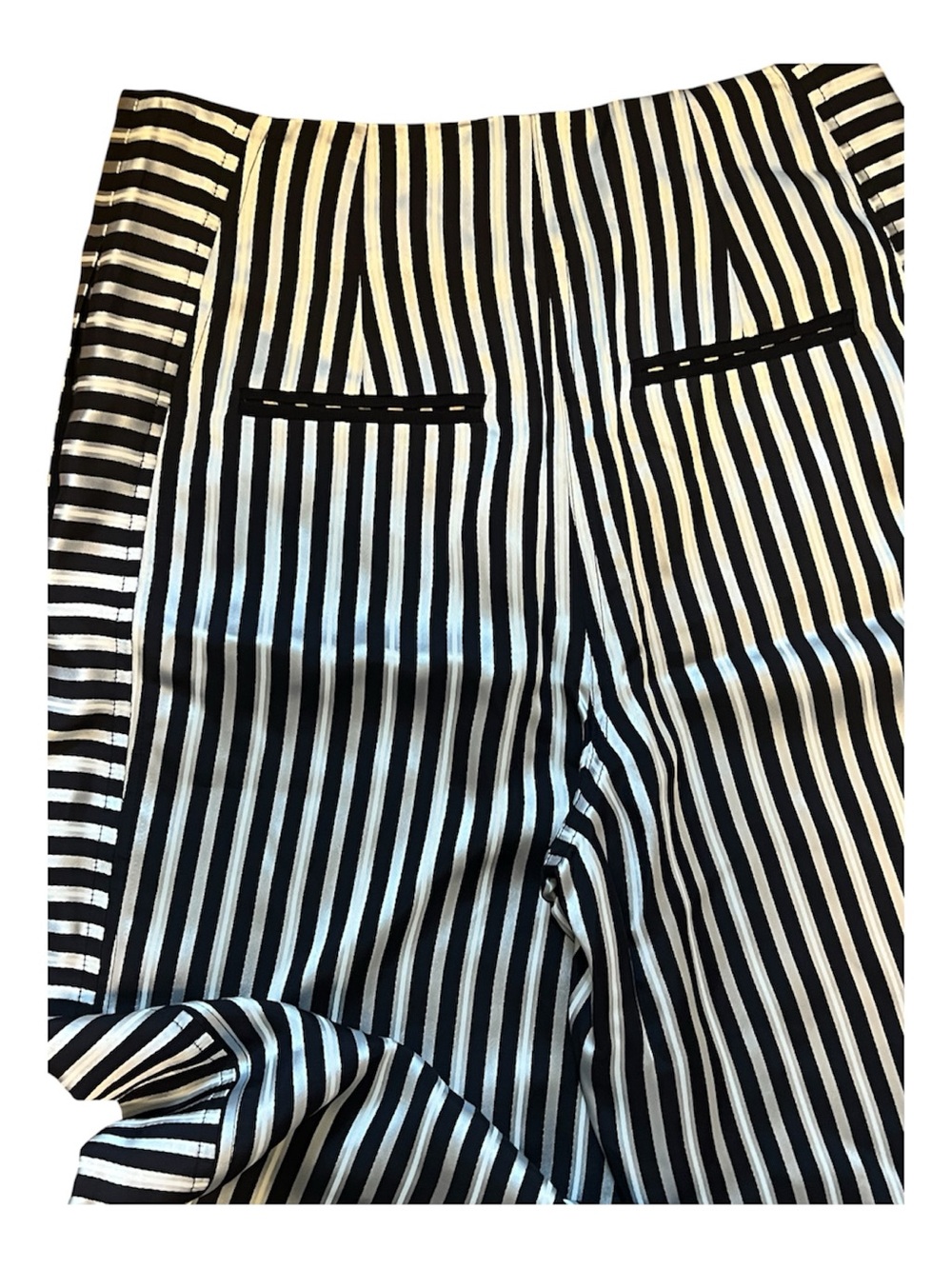 Elizabeth and James Striped Satin Wide Leg Trousers Size 2 - Picture 5 of 9